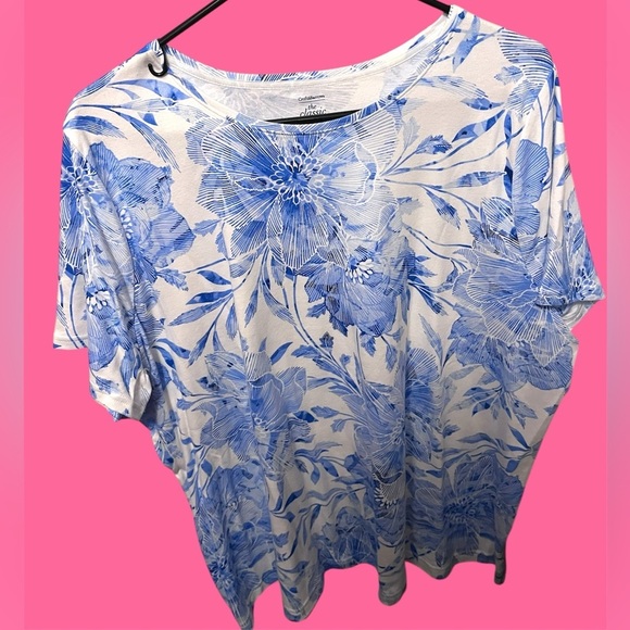 Chico's Blue Floral Women's Top - Picture 1 of 4